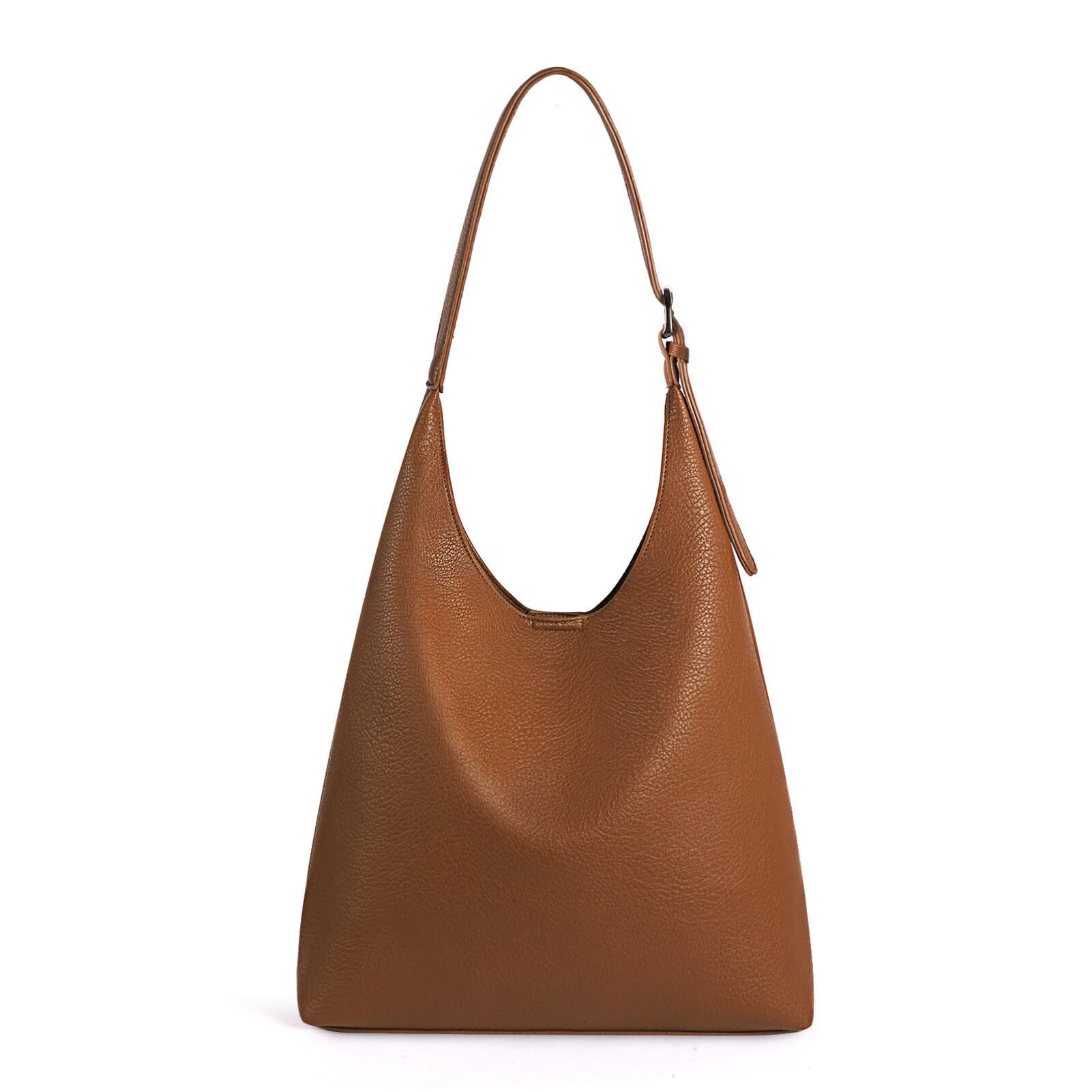 9603 Slouchy Hobo Bag , Vegan Leather Shoulder Purse With Adjustable Strap